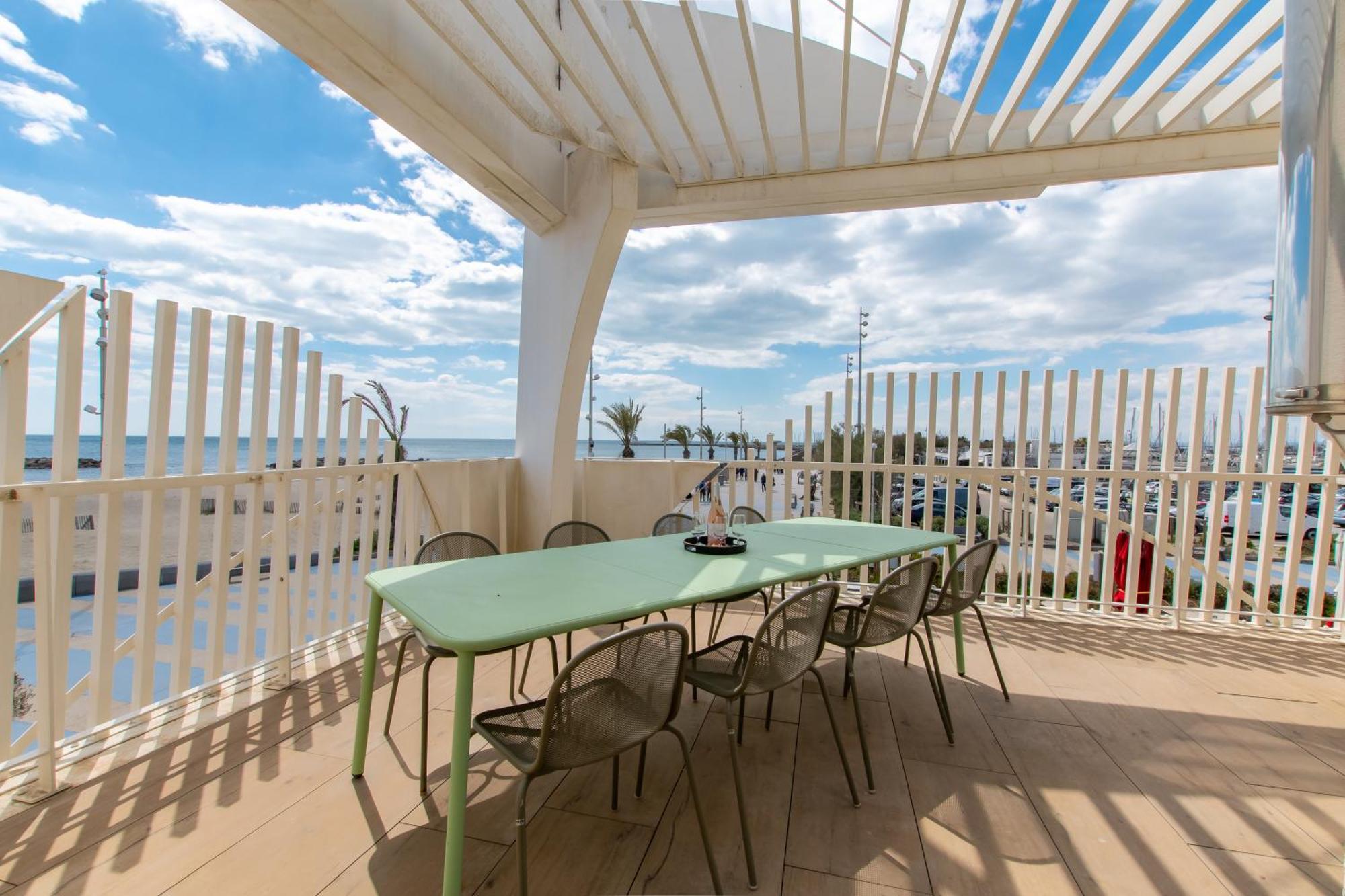 Le Majestic Residence Le Mind Vue Mer Exceptionnelle Grande Terrasse Privee Piscine Partagee Sur Le Toit Hyper Centre ラ・グランド・モット エクステリア 写真